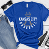 Kansas City Baseball Crown Unisex T-Shirt - Royal, Baby Blue, or Gray