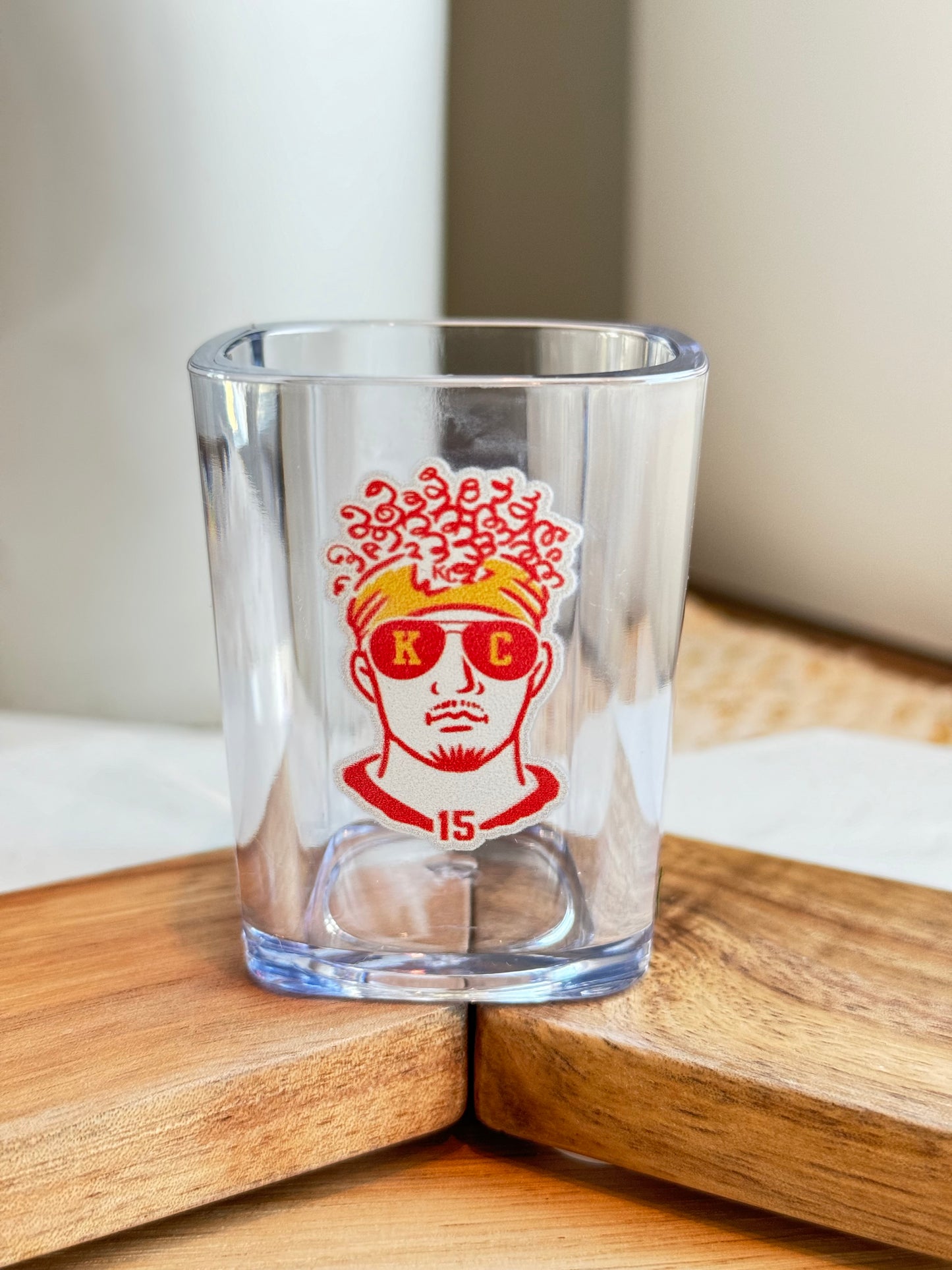 Kansas City Football Shot Glasses - 2 oz Acrylic Square Shot Glasses