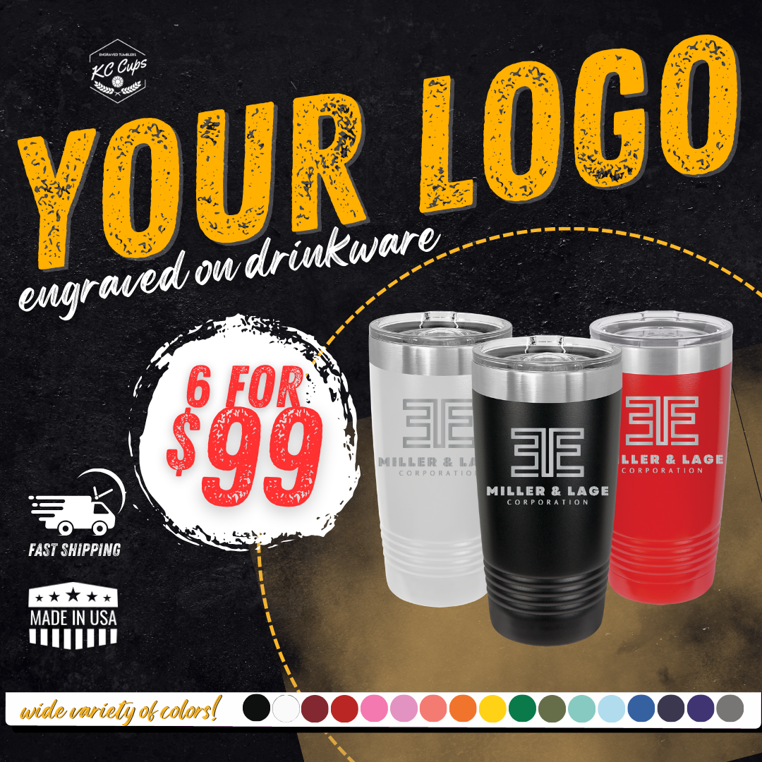 6 Packs of Custom Engraved Tumblers - Buy More Save More