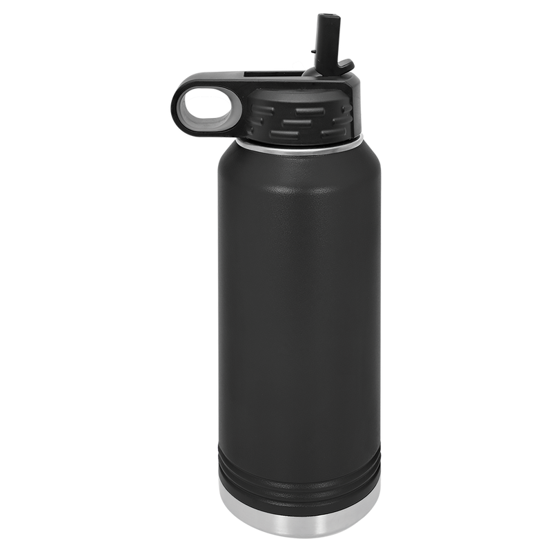 32 oz Personalized Firefighter Water Bottle – Custom City Maltese‑Cross Laser‑Engraved Tumbler | KC Cups