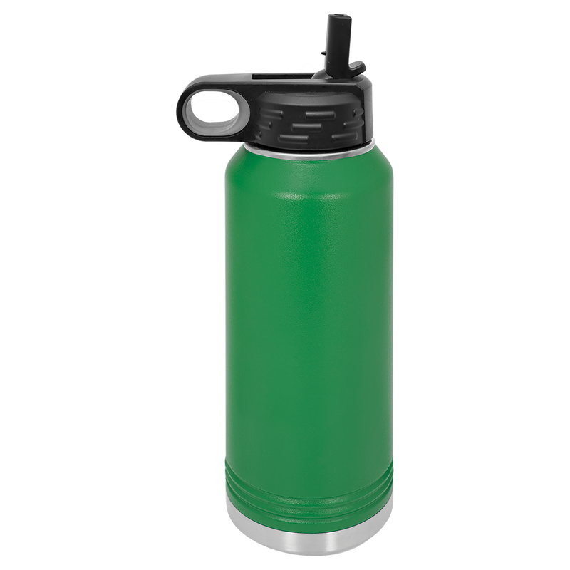 32 oz Personalized Firefighter Water Bottle – Custom City Maltese‑Cross Laser‑Engraved Tumbler | KC Cups