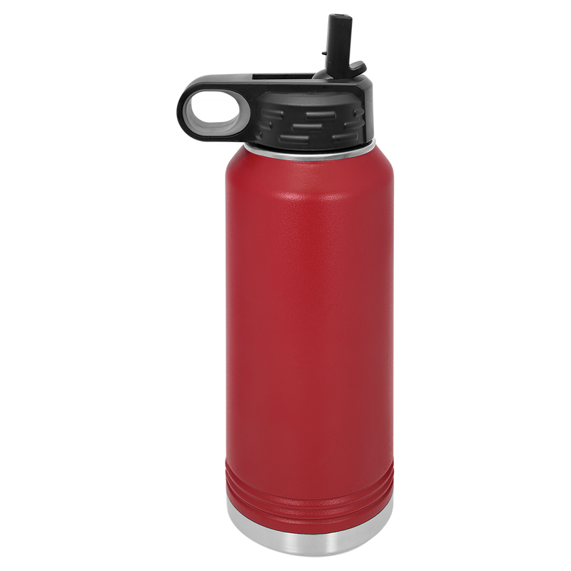 32 oz Personalized Firefighter Water Bottle – Custom City Maltese‑Cross Laser‑Engraved Tumbler | KC Cups