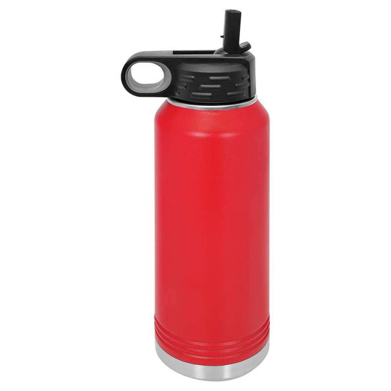 32 oz Personalized Firefighter Water Bottle – Custom City Maltese‑Cross Laser‑Engraved Tumbler | KC Cups