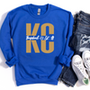 Split Kansas City Baseball Unisex Sweatshirt - Gray or Royal Blue