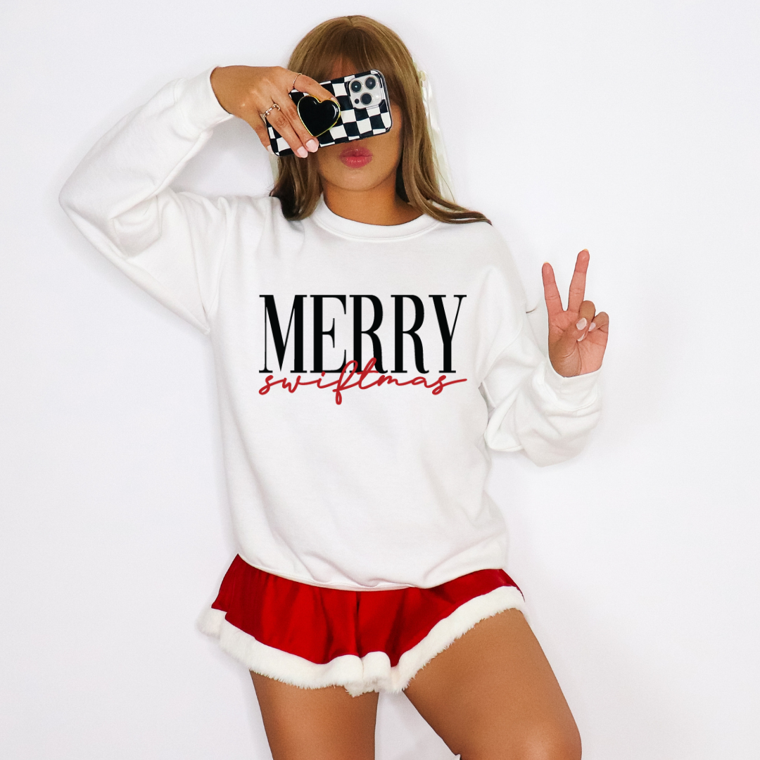 Merry Swiftmas Holiday Sweatshirt – Cozy Sweatshirt for Swift Fan