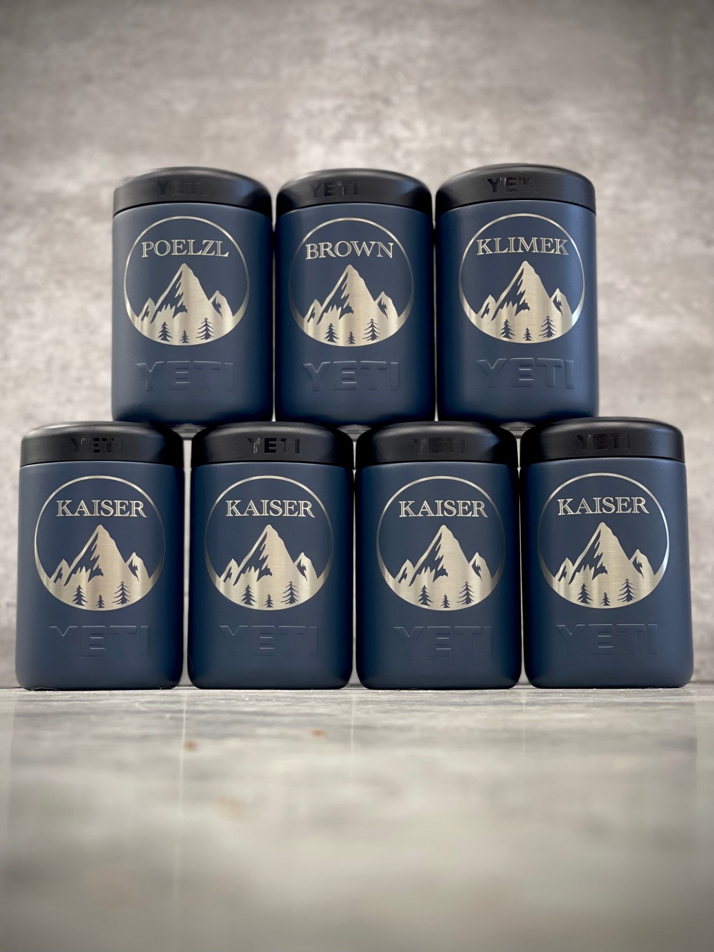 Personalized Mountain & Forest YETI Colster– Custom Engraved Groomsmen Gifts