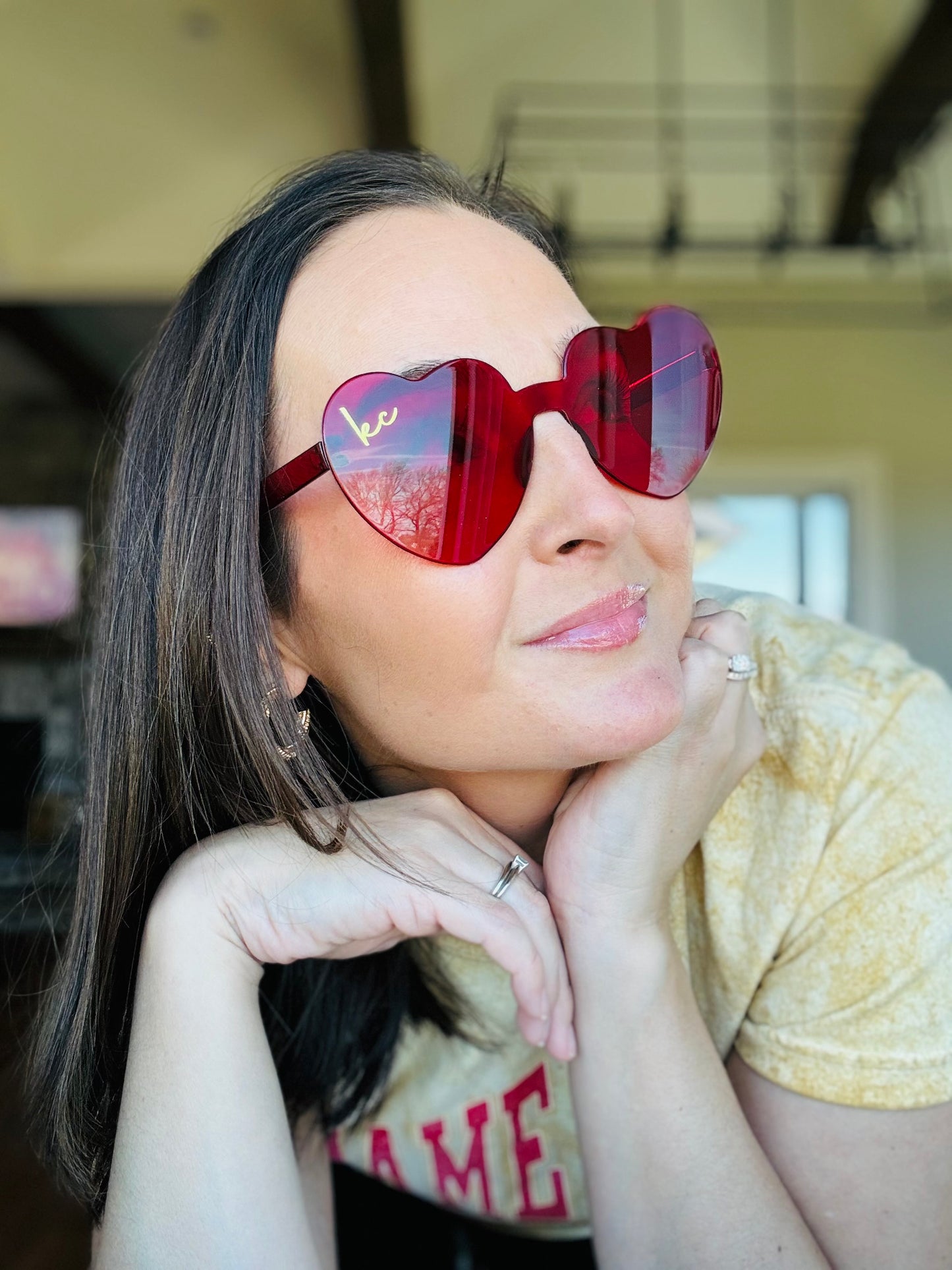 KC Red Heart Shaped Glasses