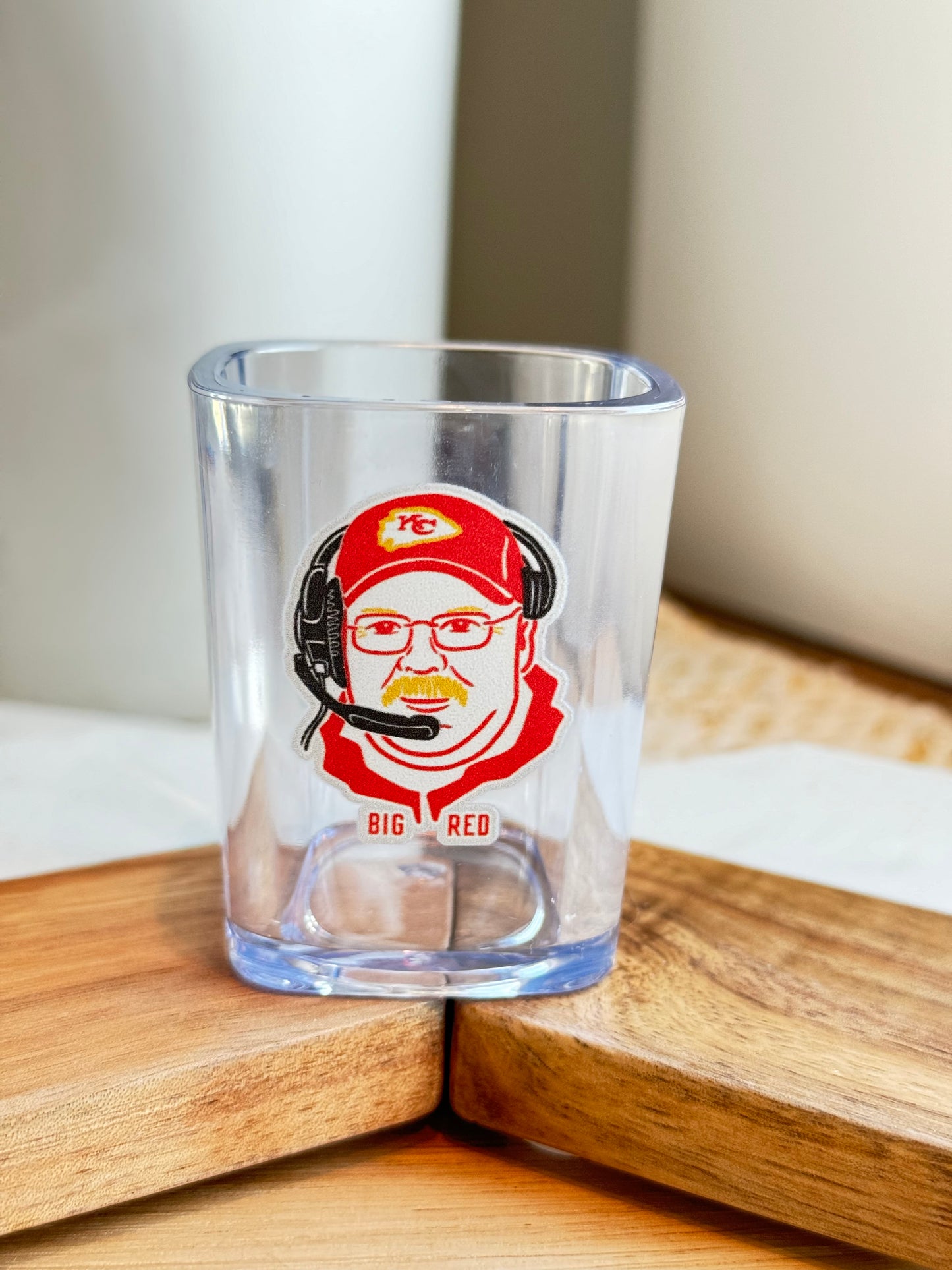 Kansas City Football Shot Glasses - 2 oz Acrylic Square Shot Glasses