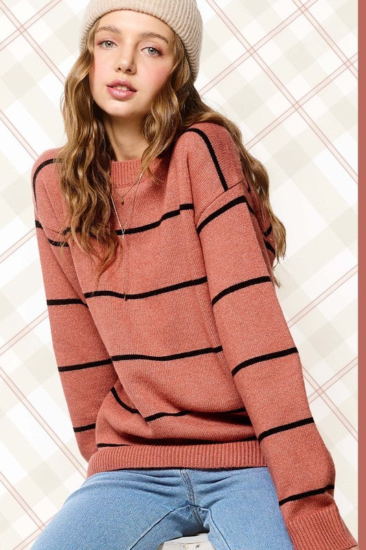 Brooke Striped Knit Sweater