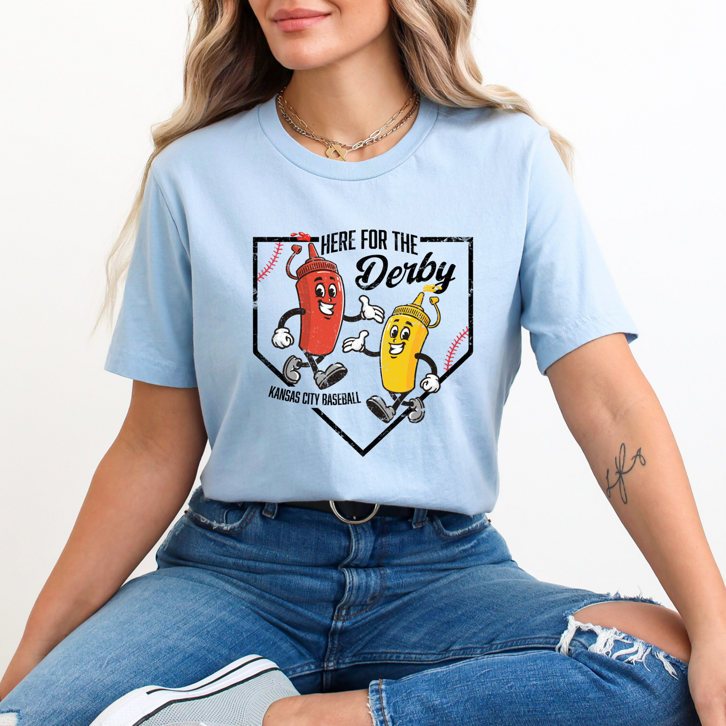 KC Baseball Derby Unisex T-Shirt - Royal, Baby Blue, or Gray
