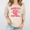 KC Football Vintage Chief Grey or Sand Gildan Sweatshirt