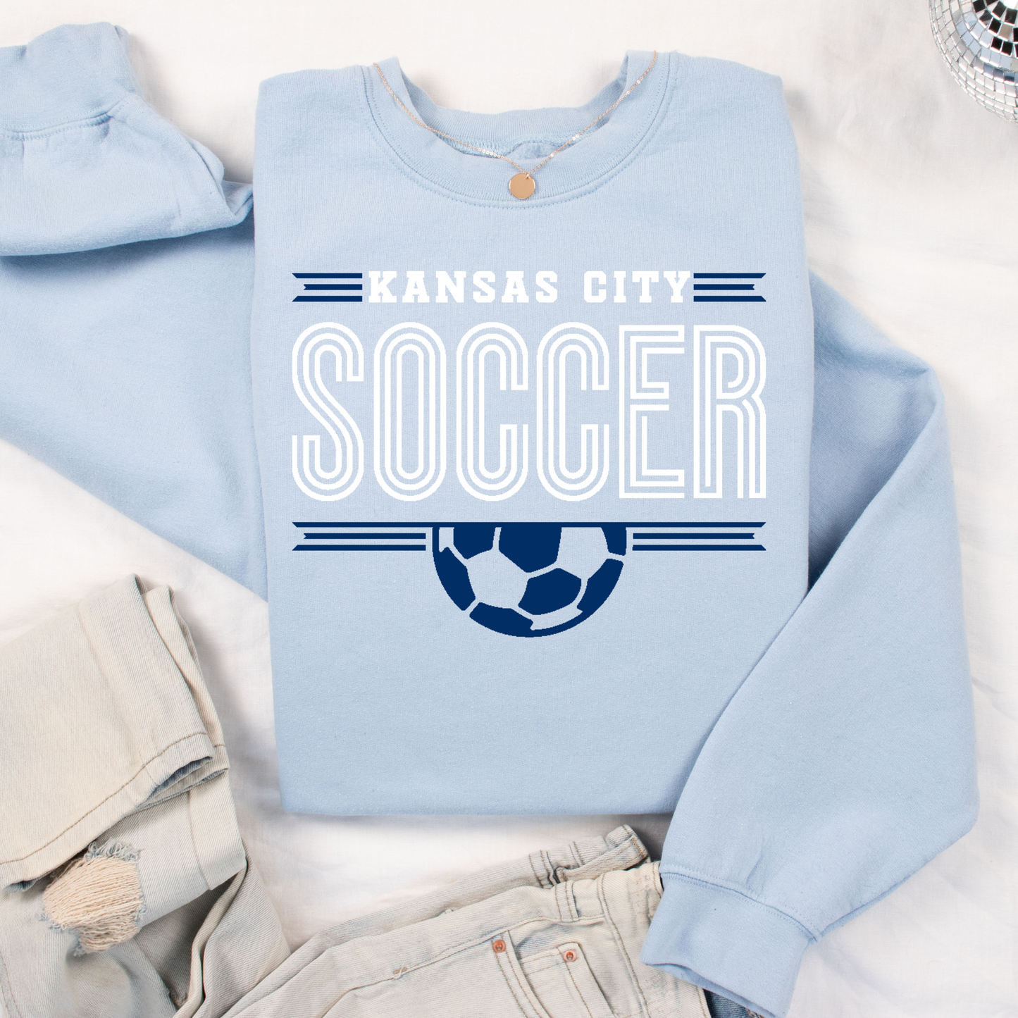 KC Soccer Lines Sweatshirt - Navy, Gray, or Light Blue