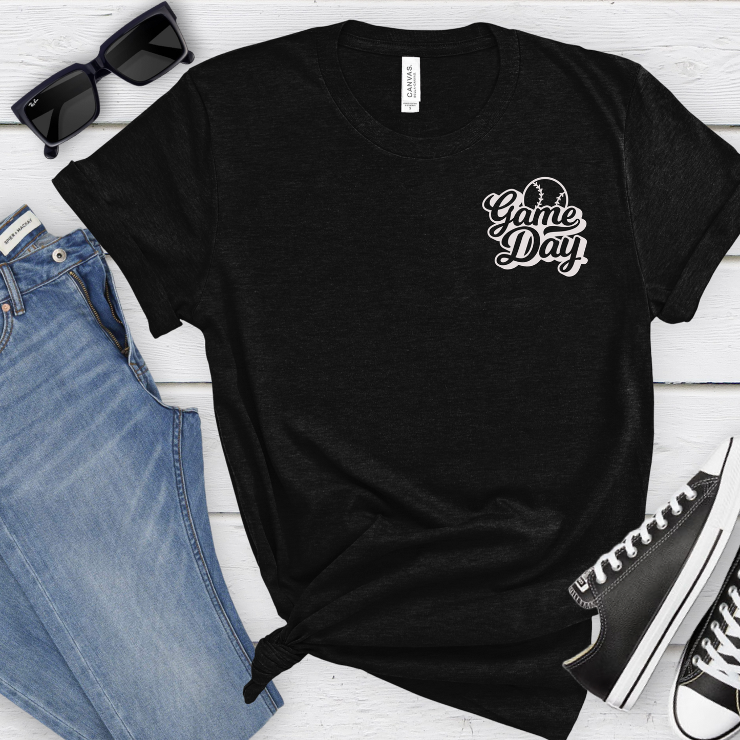 Pocket Baseball/Softball Game Day T-Shirts - Red, Black, Baby Blue, or Gray