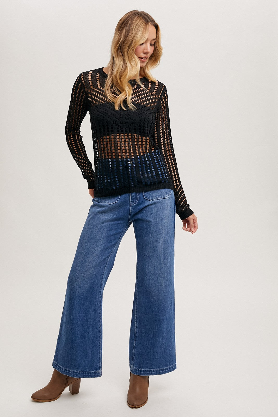 Sophia Open Knit Sweater