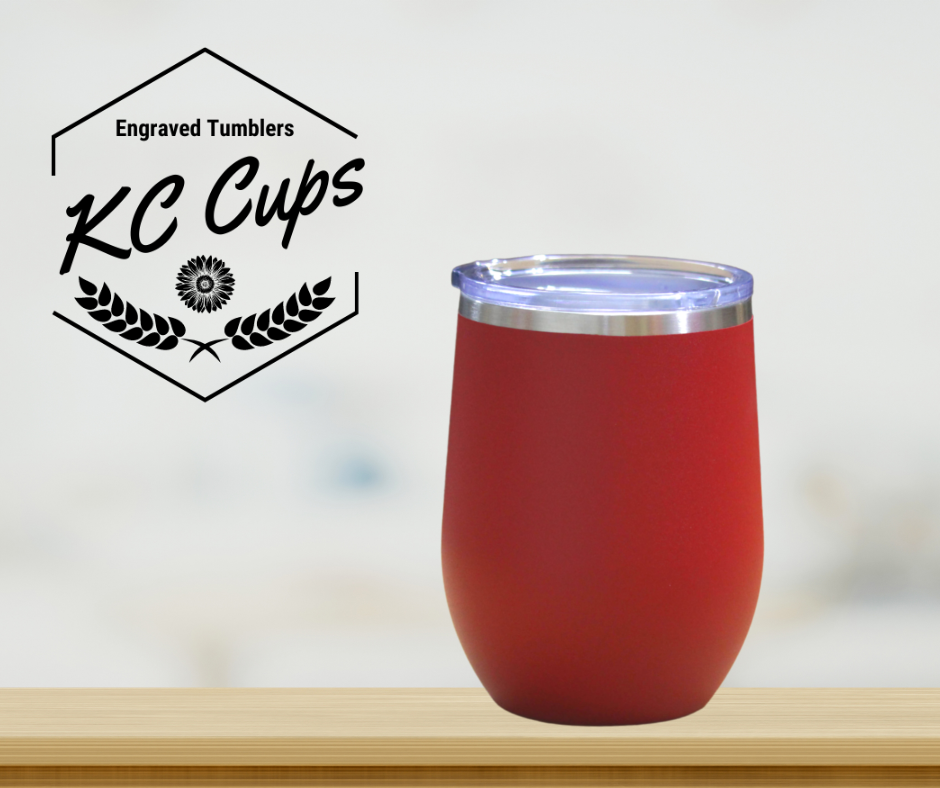Kansas City Football Wine Tumbler, Laser Engraved 12 oz Wine Tumbler, Kansas City Football Champions, KC Champs, KC Wine Tumbler