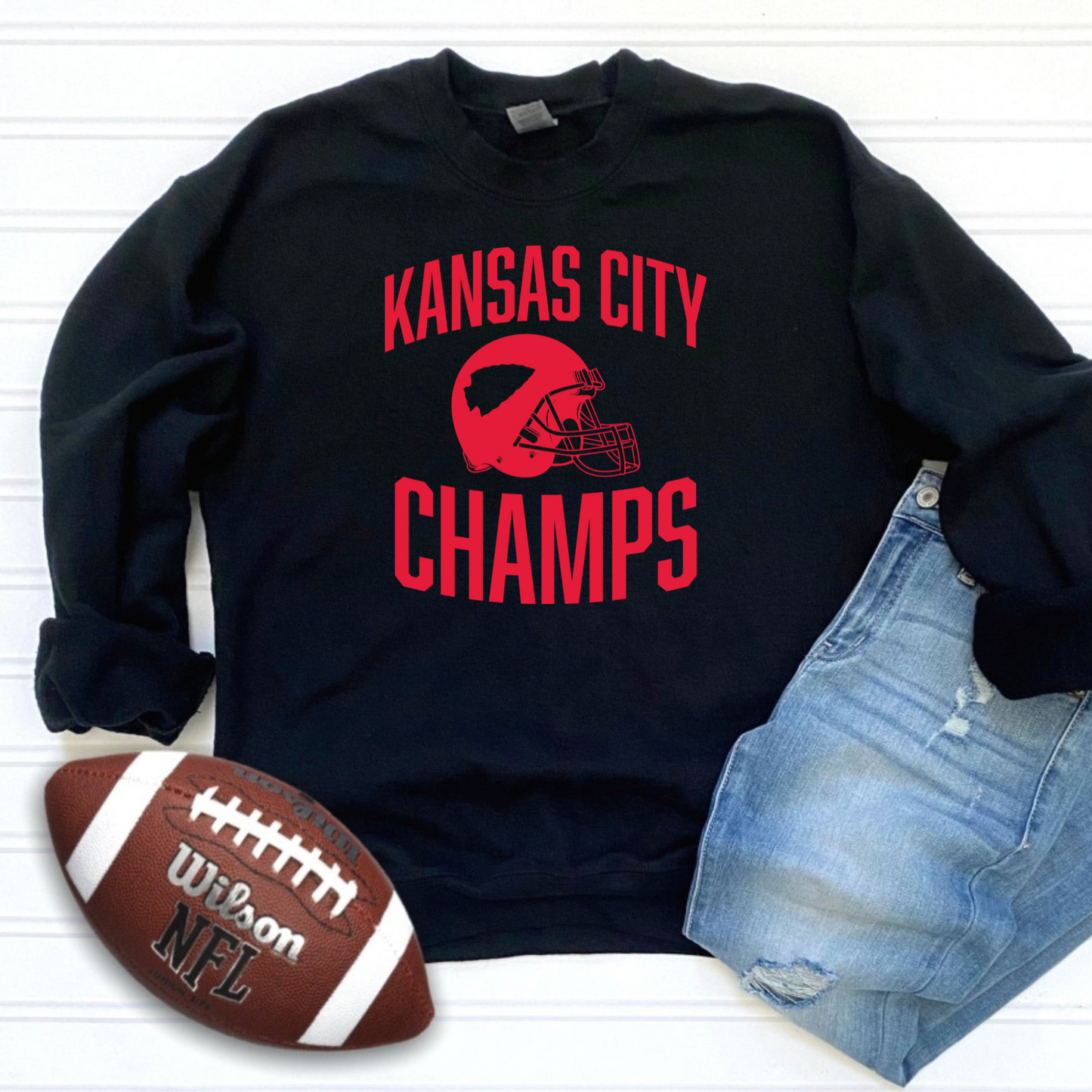 Kansas City Champs Football Sweatshirt- Black, Grey and Sand Options