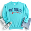 Who Runs Kansas City Women's Soccer Unisex Sweatshirt - Teal or Navy Options