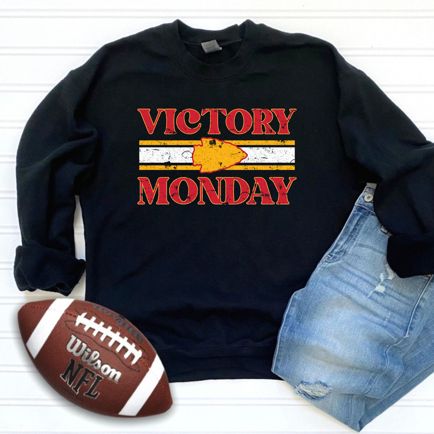 Victory Monday Football Gildan Sweatshirt- Black and Grey Options