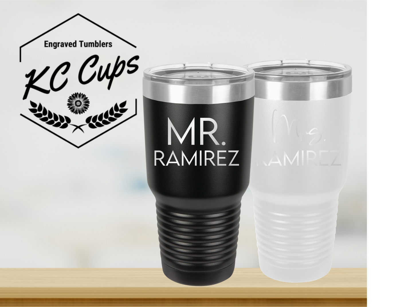 Bride and Groom Set, Bride Tumbler, Wedding Gift Personalized, Bride Gift, Mrs Mug, Mrs Tumbler, Laser Engraved Tumbler, Gift for Couples