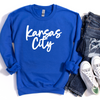 Kansas City Script Unisex Sweatshirt - Gray or Royal Blue