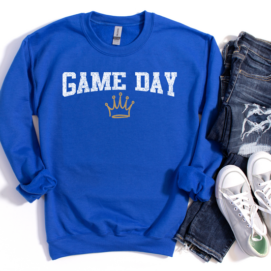 Kansas City Baseball Game Day Unisex Sweatshirt - Gray or Royal Blue