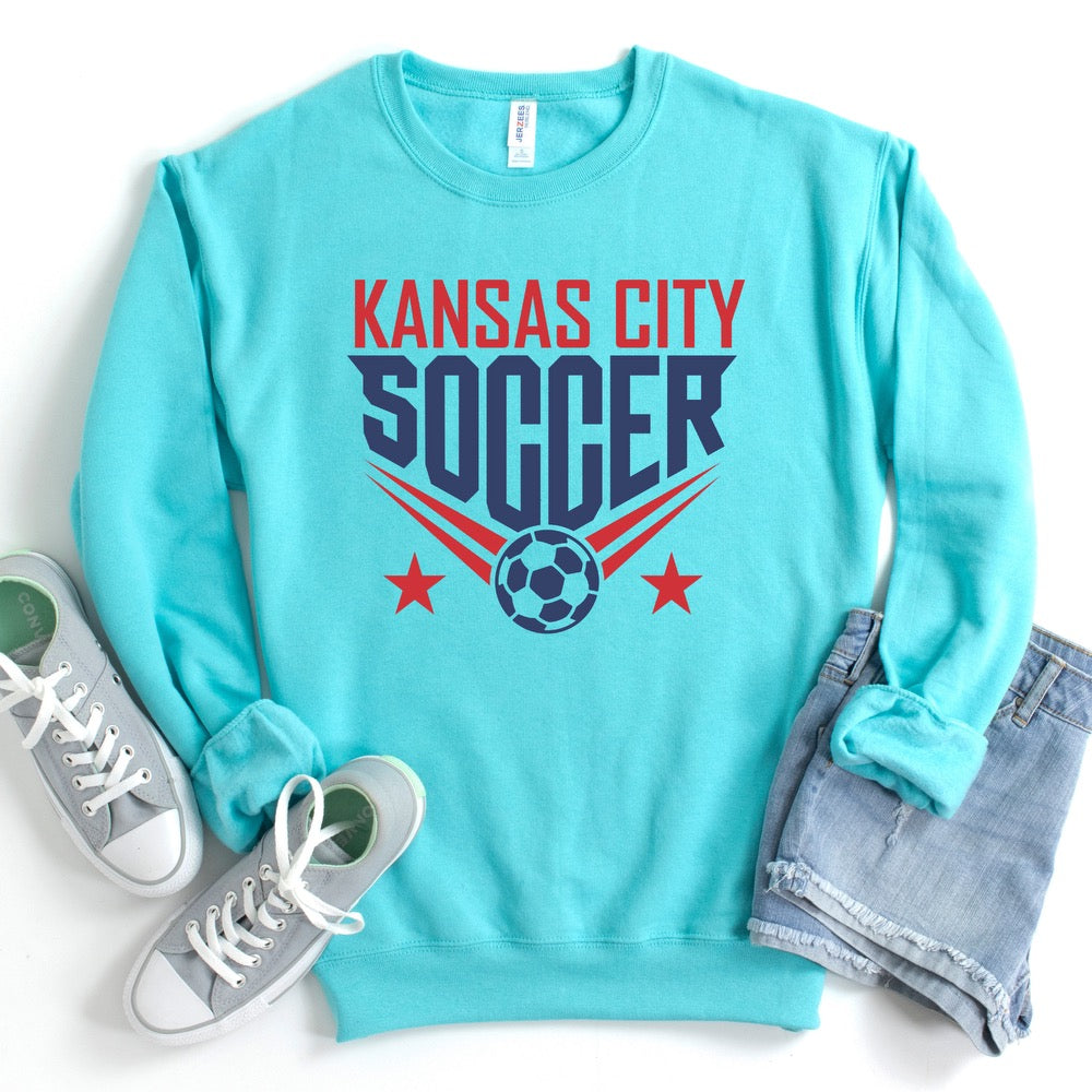 Kansas City Women's Soccer Star Unisex Sweatshirt Teal KC Cups