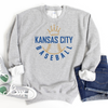 Kansas City Baseball Crown Unisex Sweatshirt - Gray or Royal Blue