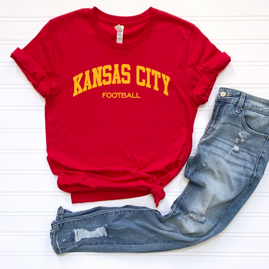 Kansas City Football Unisex T-Shirt - Black, Red or Grey Options