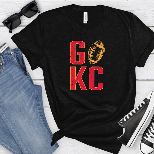 GO KC Football Unisex T-Shirt - Black or Grey Options