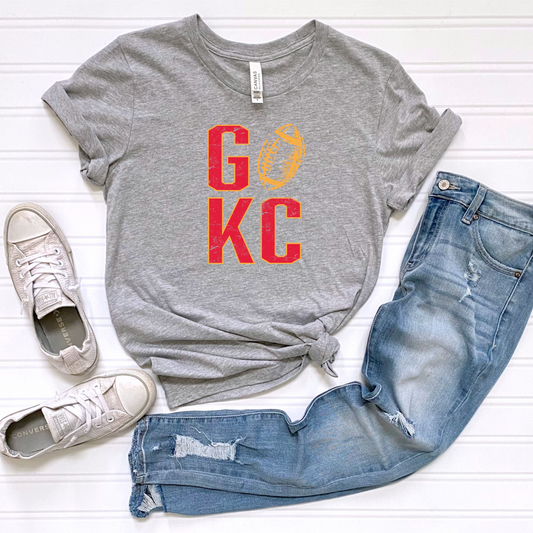 GO KC Football Unisex T-Shirt - Black or Grey Options