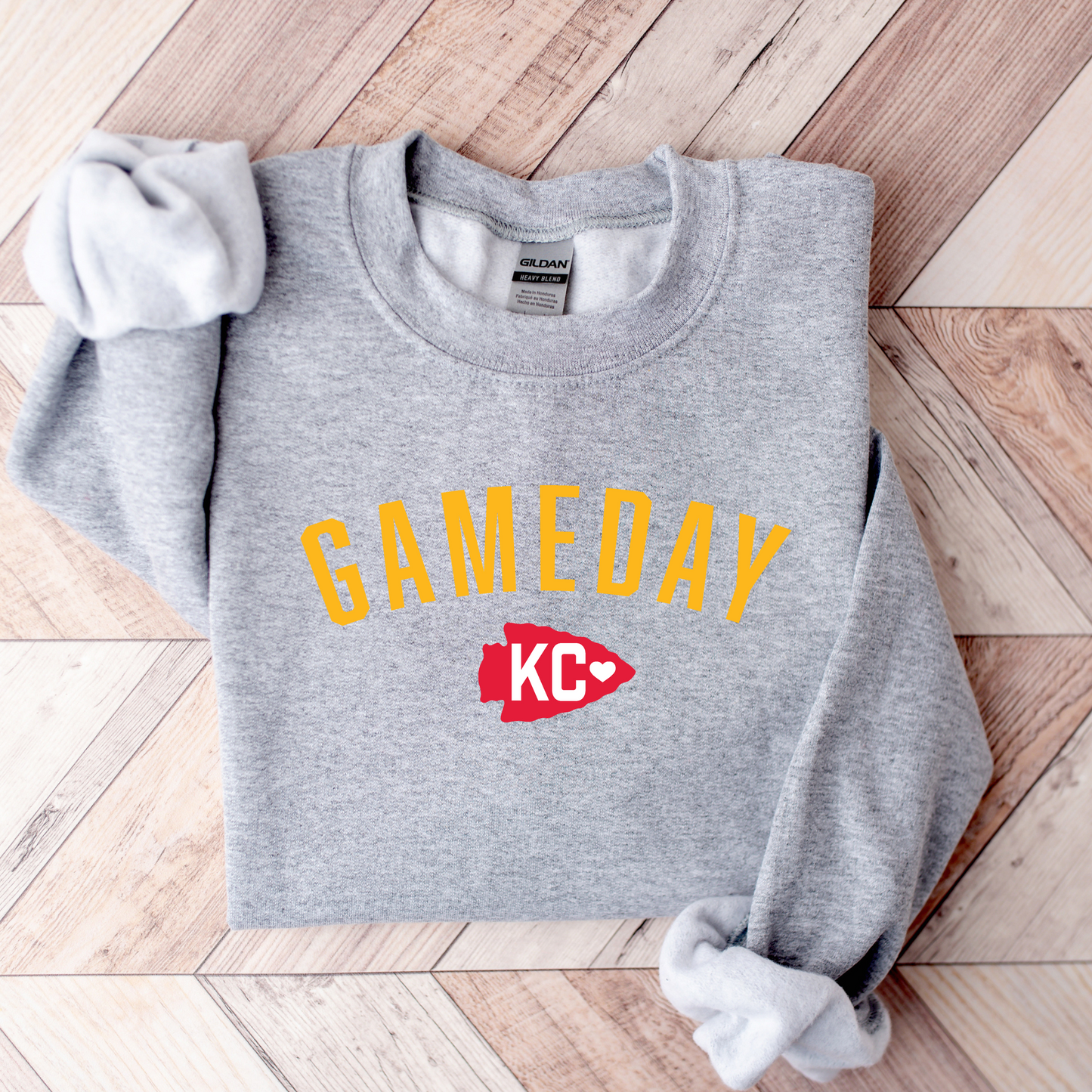 Gameday KC Heart Arrowhead Sweatshirt- Black and Grey Options