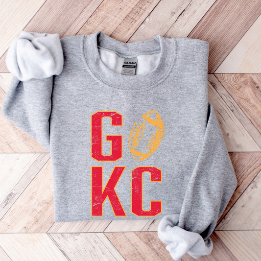 Go KC Football Sweatshirt- Black and Grey Options