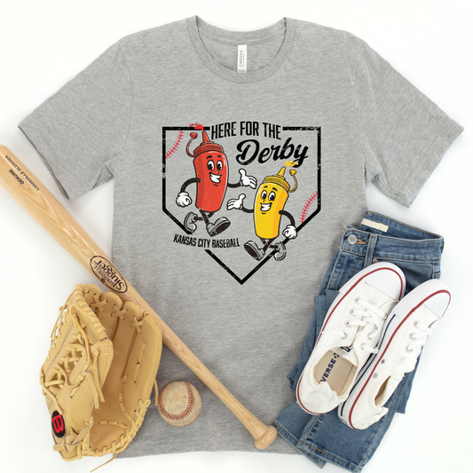 KC Baseball Derby Unisex T-Shirt - Royal, Baby Blue, or Gray