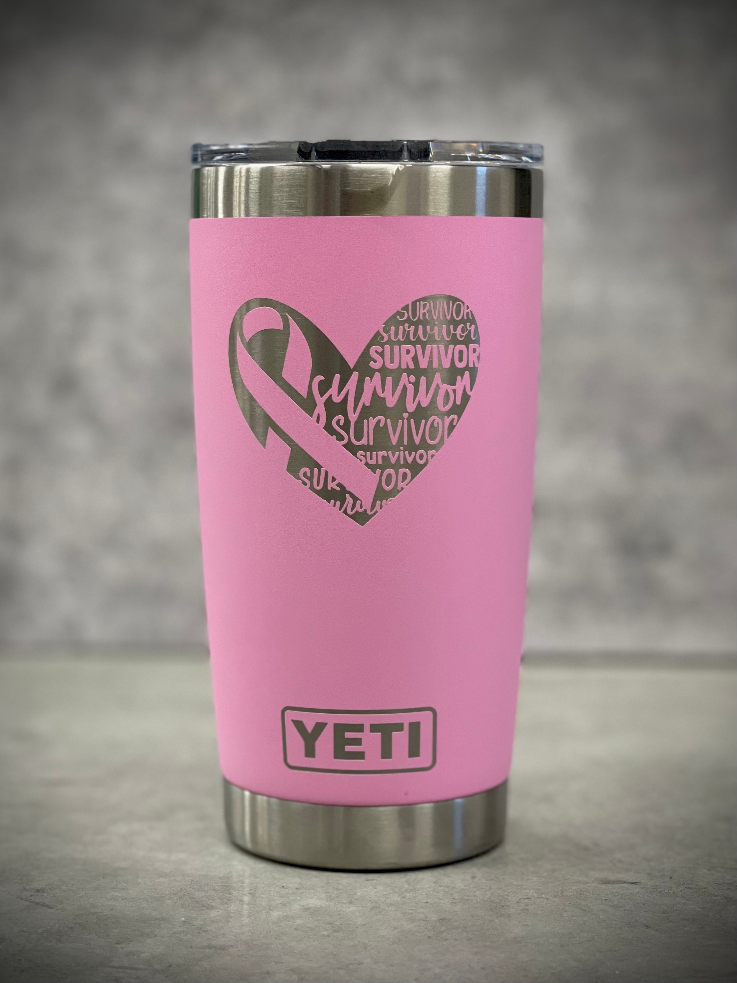 Breast Cancer Survivor Yeti Tumbler – KC Cups