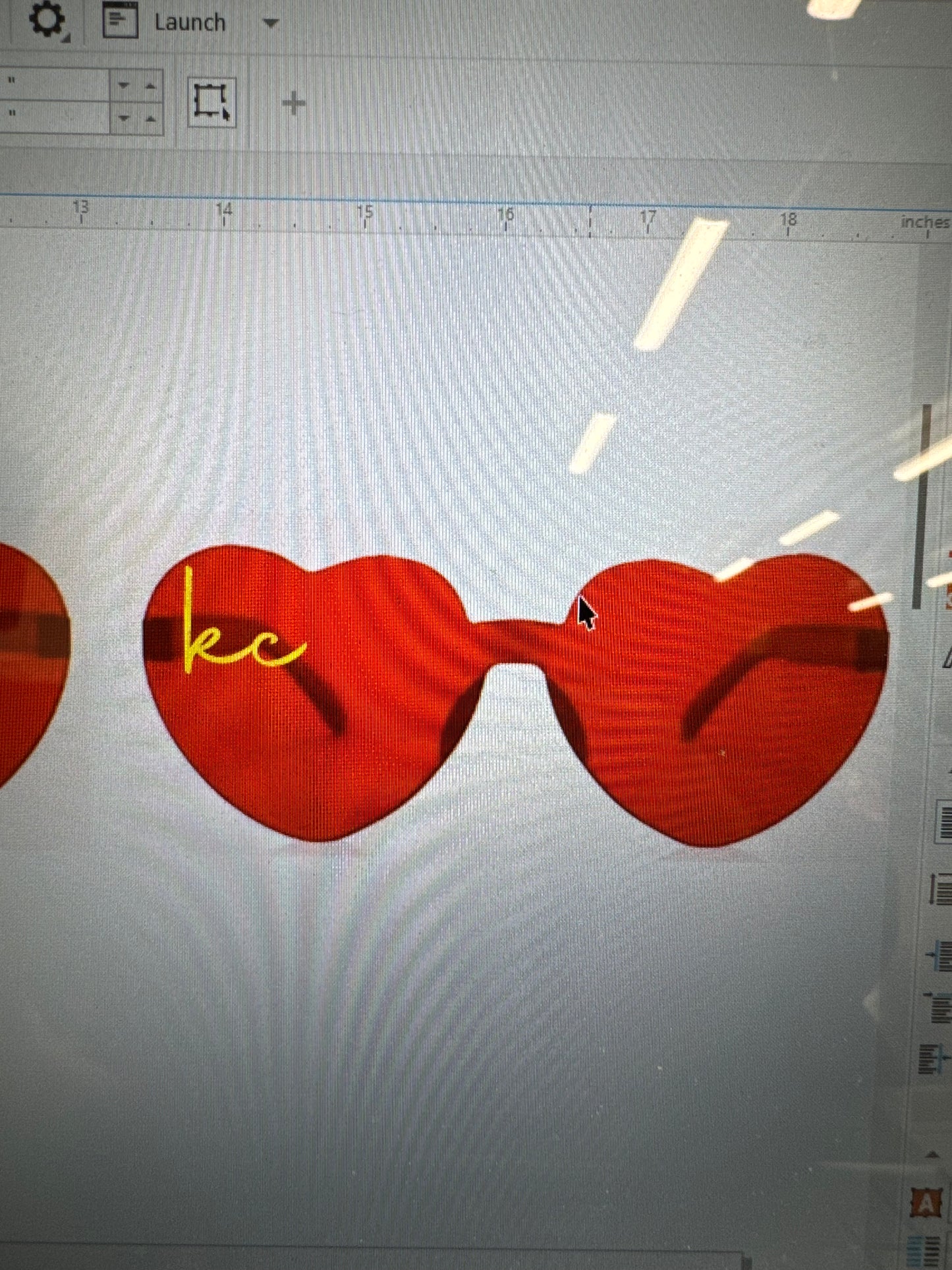 KC Red Heart Shaped Glasses