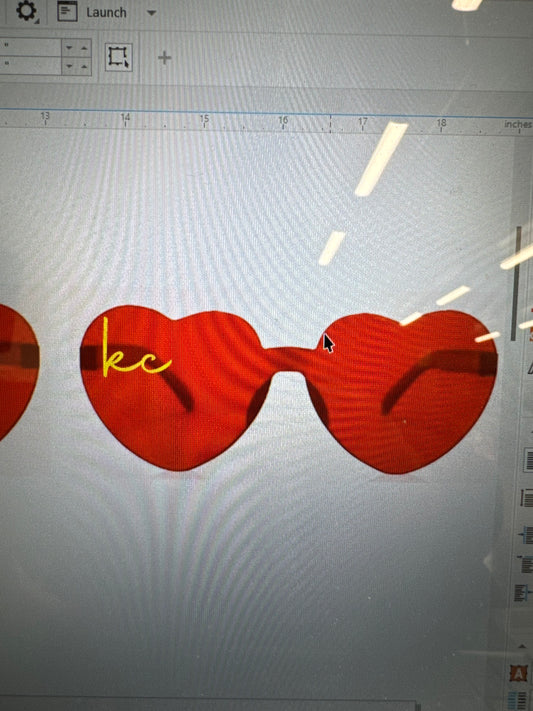 KC Red Heart Shaped Glasses