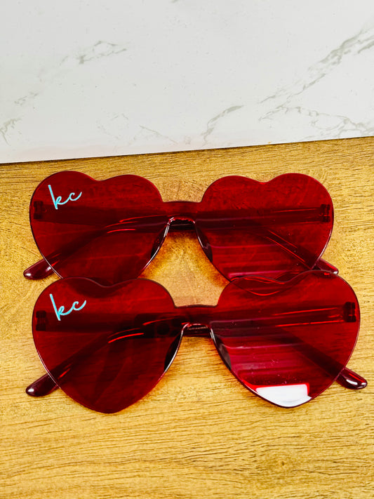 KC Red Heart Shaped Glasses - Teal KC