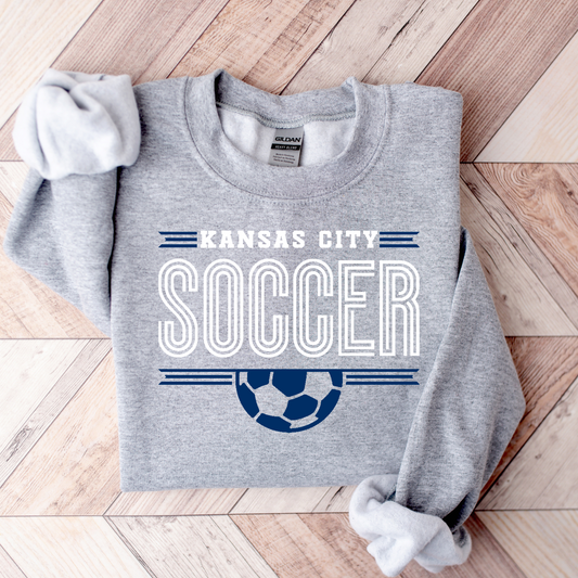 KC Soccer Lines Sweatshirt - Navy, Gray, or Light Blue