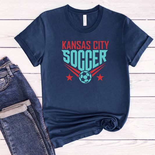 Kansas City Women's Soccer Star Unisex T-Shirt - Teal or Navy