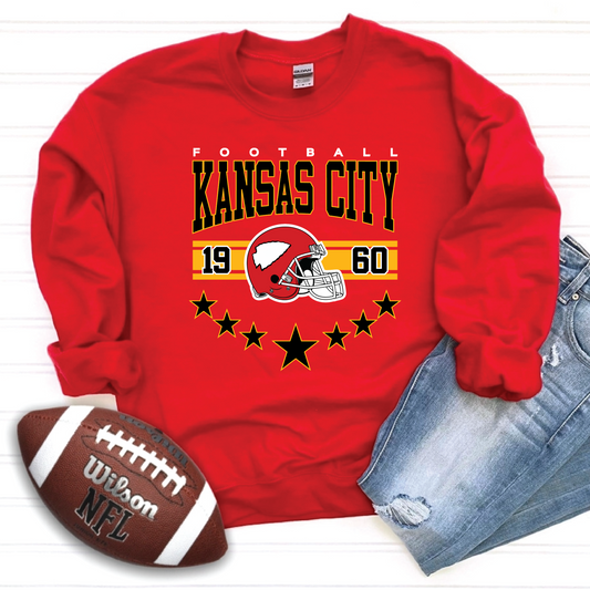 Kansas City Football Stars Sweatshirt - Black, Red and Grey Options