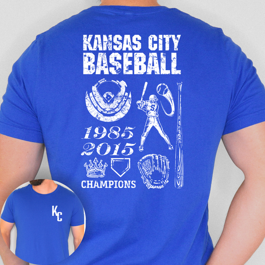 Kansas City Baseball Collage Unisex T-Shirt - Royal, Baby Blue, or Gray