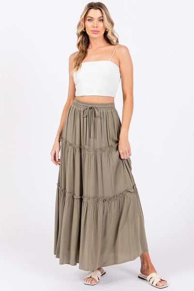 ハーリップトゥ　Round Tiered Long Skirt M ハーリップトゥ ブラック Round Tiered Long Skirt M Round Tiered