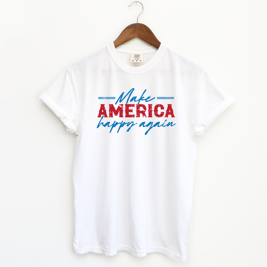 Make America Happy Again Comfort Colors T-Shirt - White