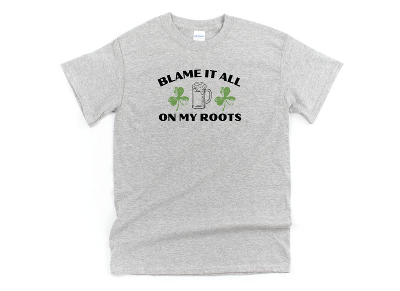 Men's Blame It All On My Roots Shamrock T-Shirt - St. Patrick's Day Shirt