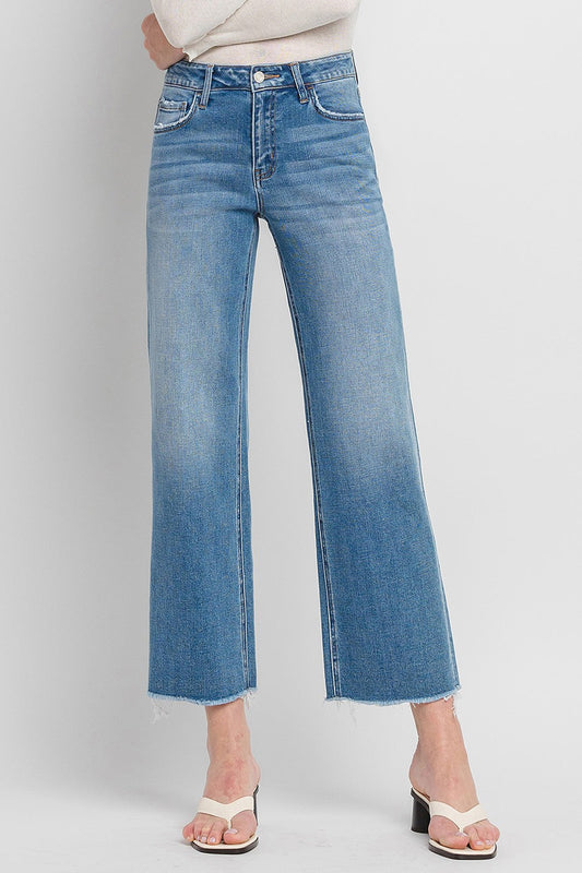 Vervet High Rise Ankle Slim Wide Jeans