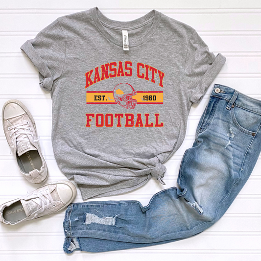 Vintage Kansas City Football Unisex T-Shirt - Grey