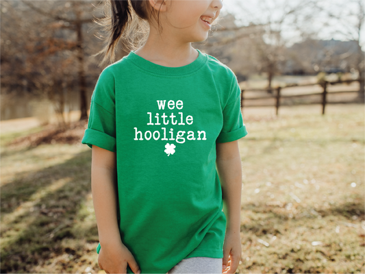 Wee Little Hooligan Youth T-Shirt - Kid's St. Patrick's Day Irish Green T-Shirt  Trendy Soft Unisex St. Patrick's Day Youth T-Shirt