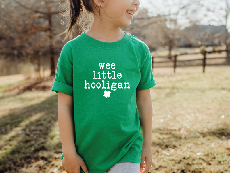 Wee Little Hooligan Youth T-Shirt - Kid's St. Patrick's Day Irish Green T-Shirt  Trendy Soft Unisex St. Patrick's Day Youth T-Shirt