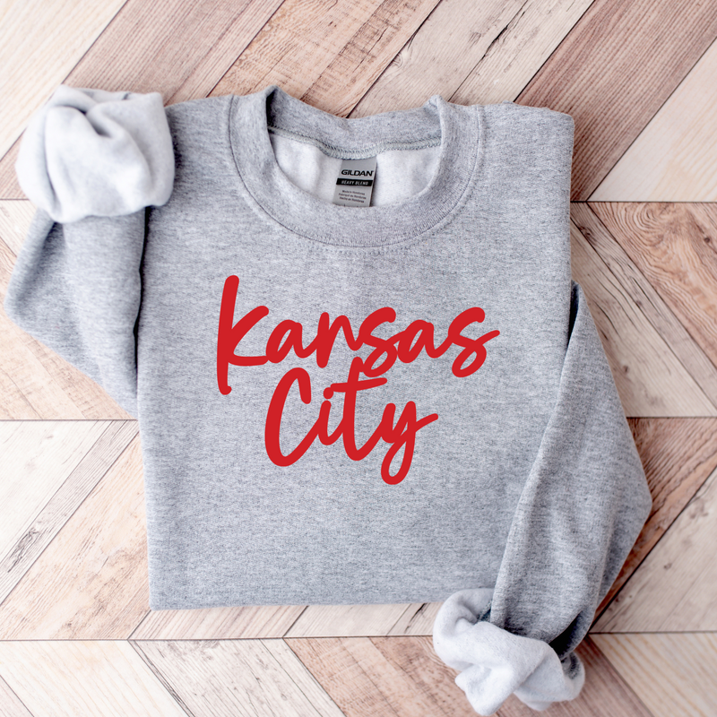 Kansas City Script Unisex Sweatshirt - Black, Red or Grey Options