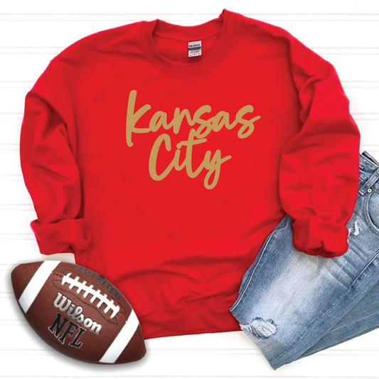 Kansas City Script Unisex Sweatshirt - Black, Red or Grey Options